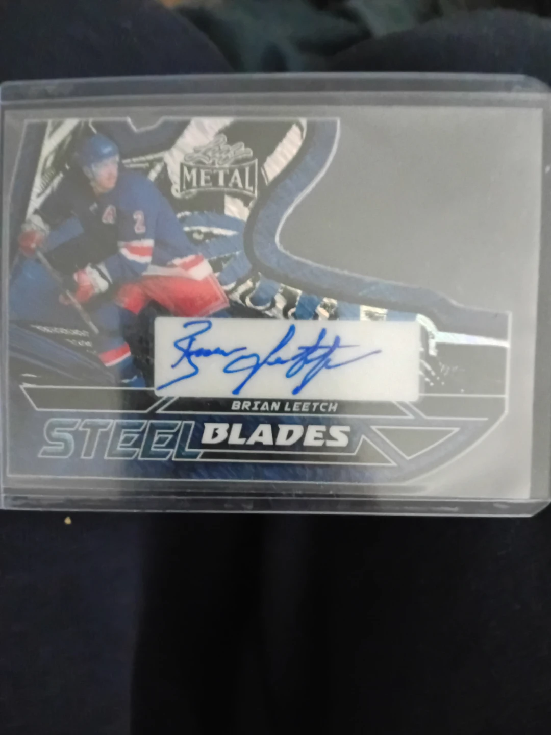 Brian Leetch Steel Blades Signed Trading Card