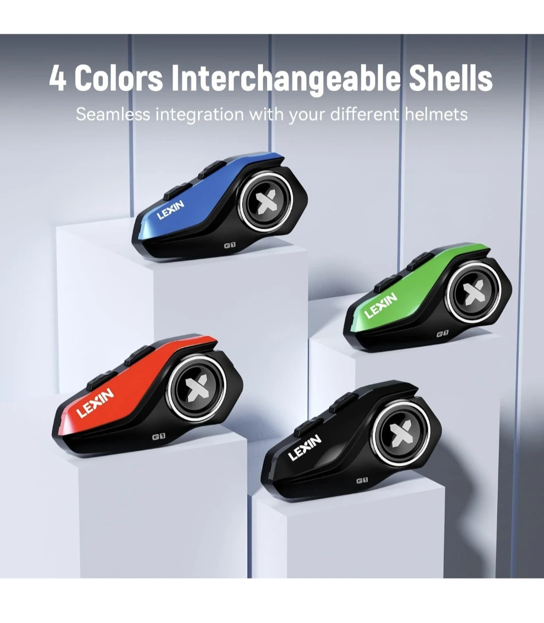 LEXIN G1 Motorcycle Bluetooth Headset, - photo 2
