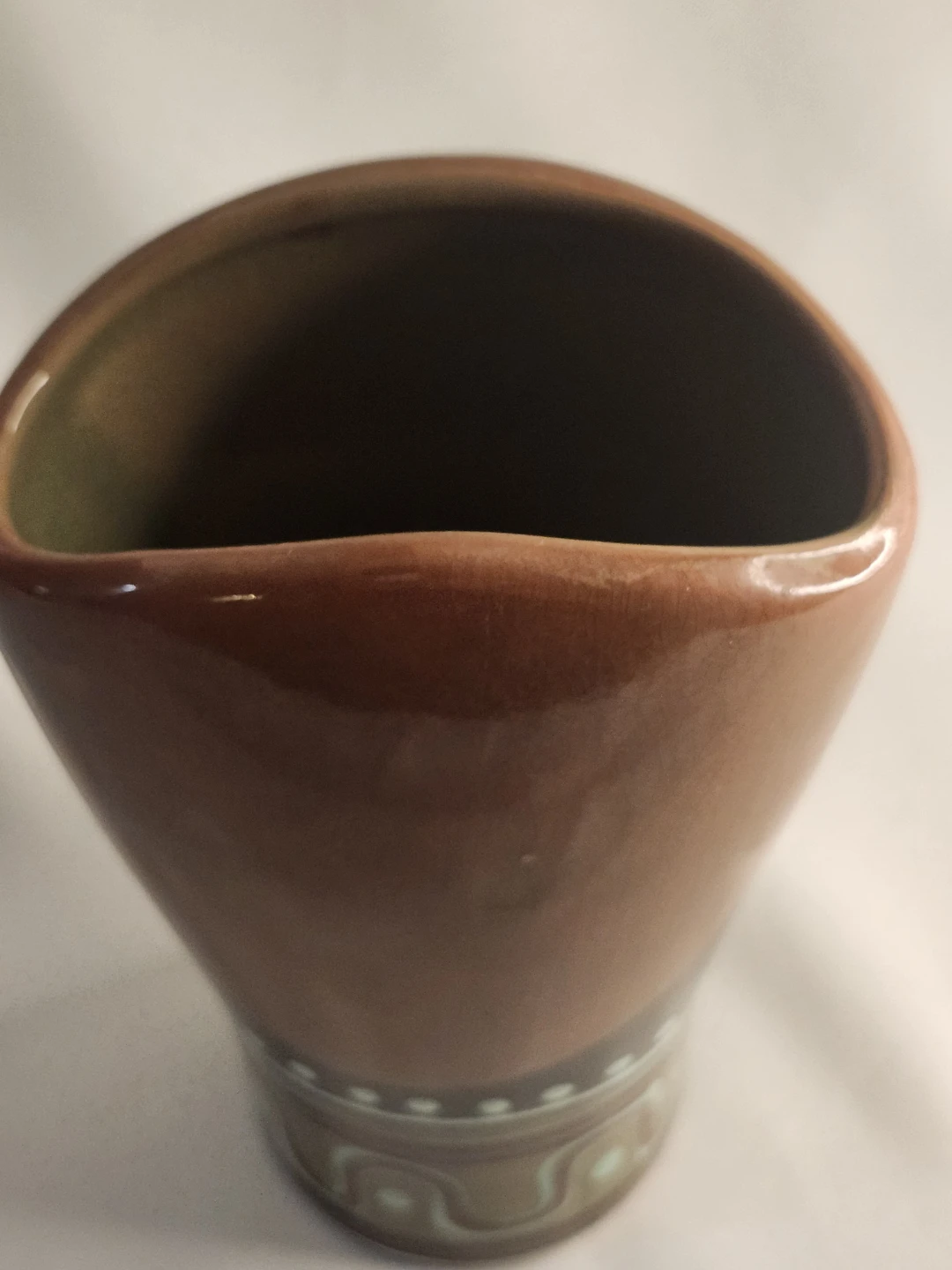Vintage Ukrainian Vasylkiv Majolica Pottery Vase MCM - photo 3