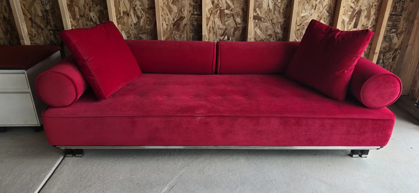 Red Velvet Sofa - photo 2