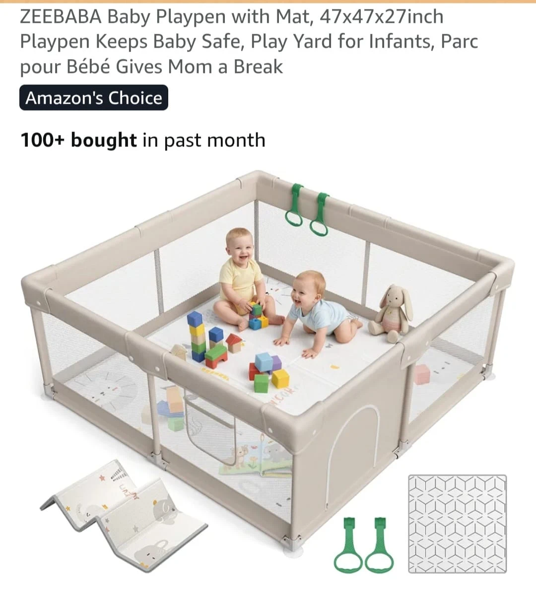 Zeebaba Baby Playpen with Mat - photo 3