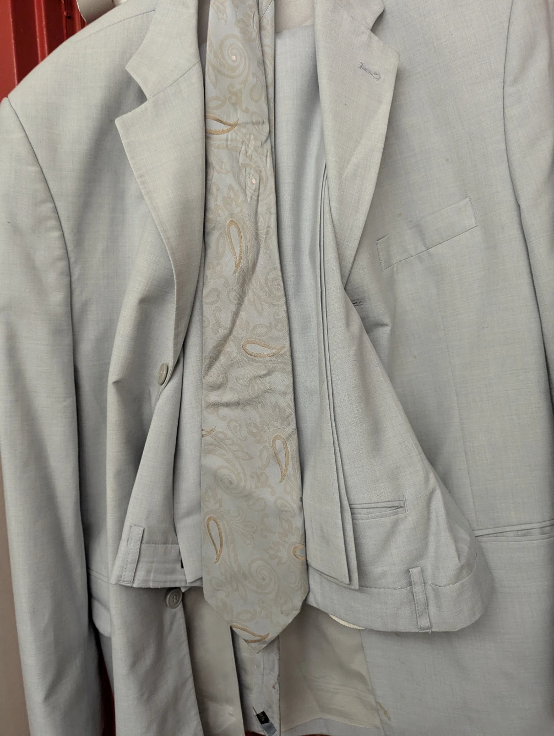 Berto Lucci light grey blazer pants and tie - photo 3