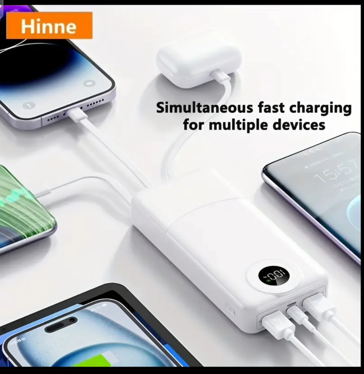 ​Brand New Hinne 10,000mAh Power Bank with Built-in Cables - photo 3