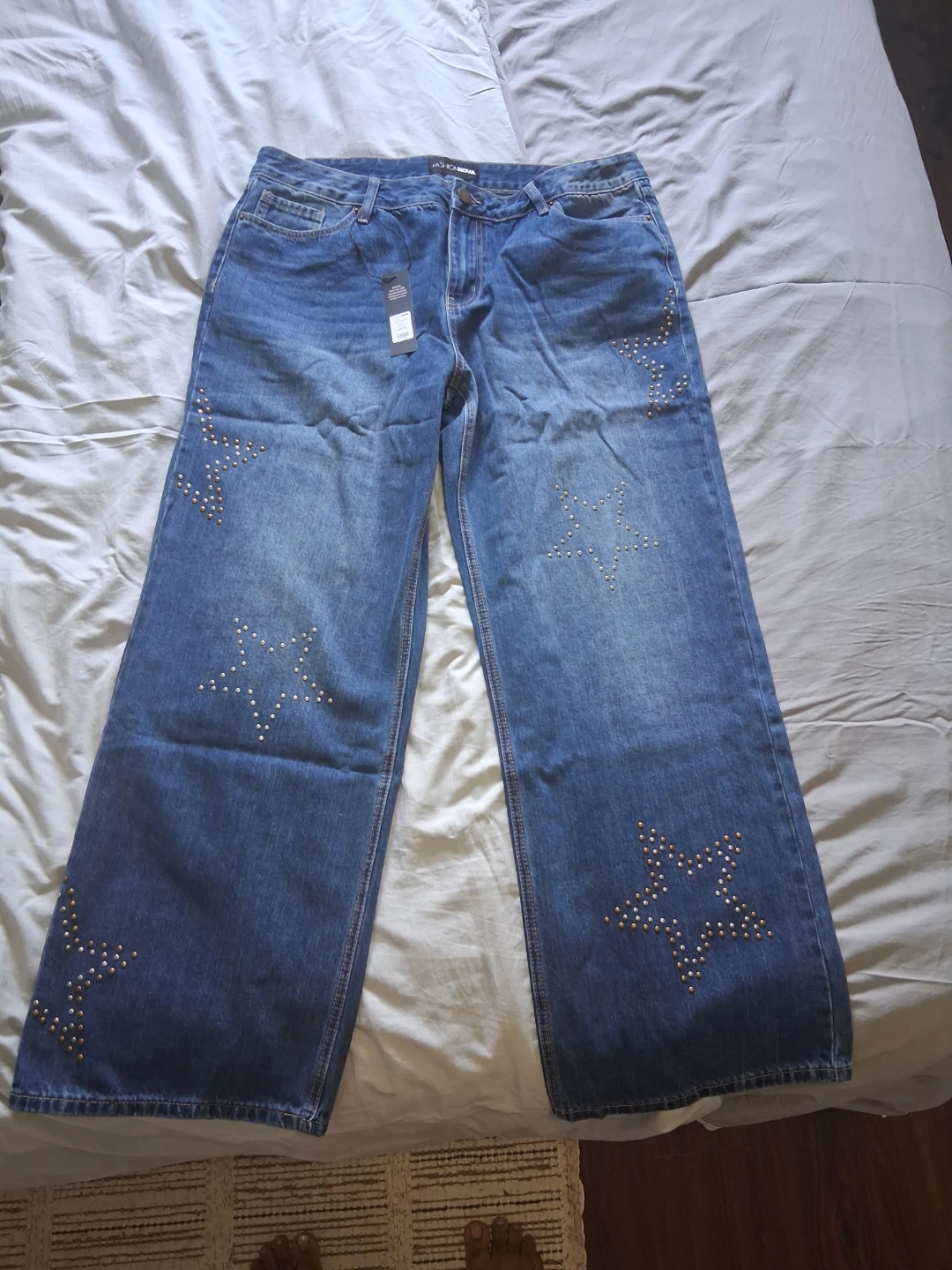 Fashion Nova Star Studded Wide Leg Jeans - photo 5