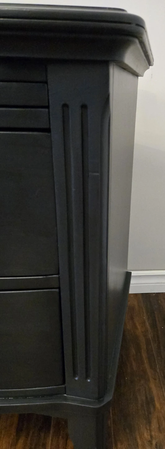 Refinished Bow-Front Nightstands  Walnut & Matte Black - Pair - photo 3