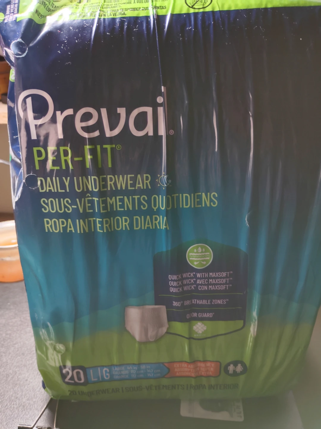 Prevail Per-Fit Daily Underwear Size Large