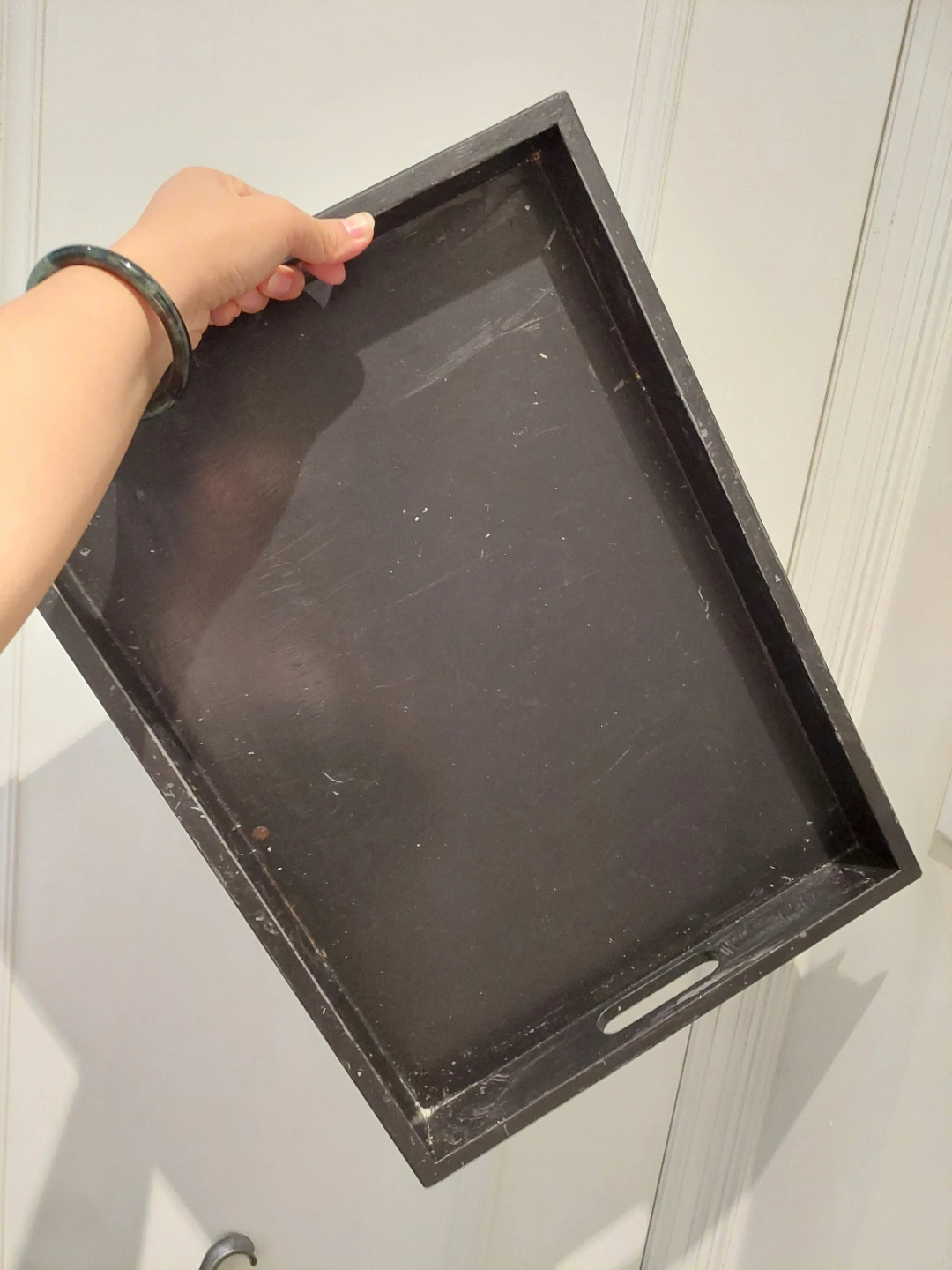 Large Black Wooden Serving Tray 🏈