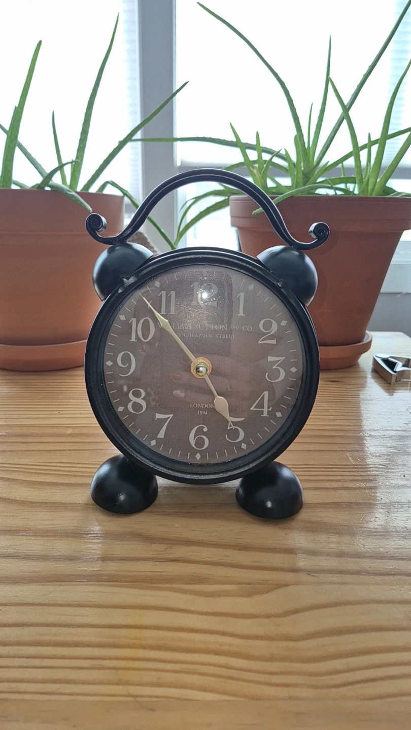 William Sutton & Co. Black Analog Table Clock