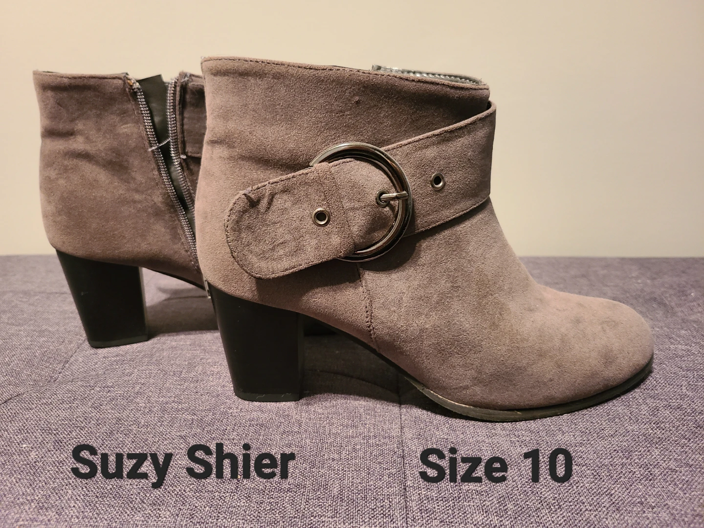 Suzy Shier Grey Ankle Boots - Size 10