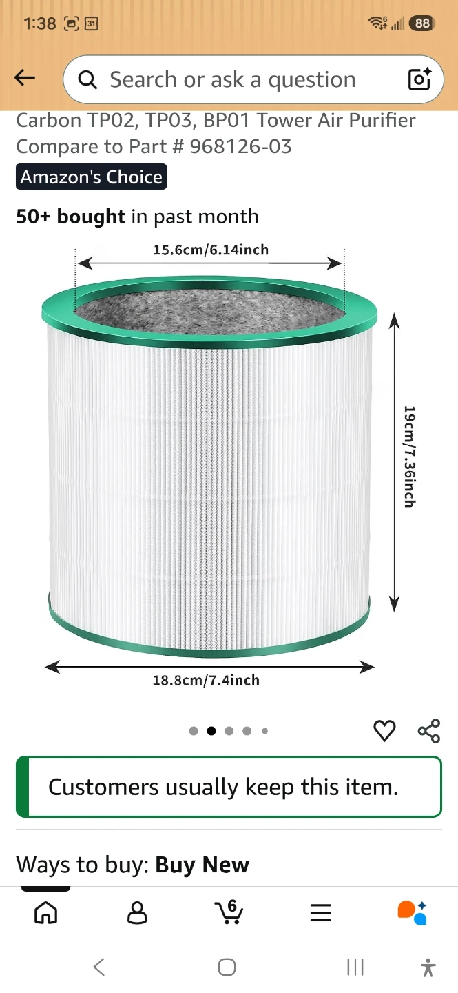 HEPA filters for Dyson air purifier/fan - photo 3