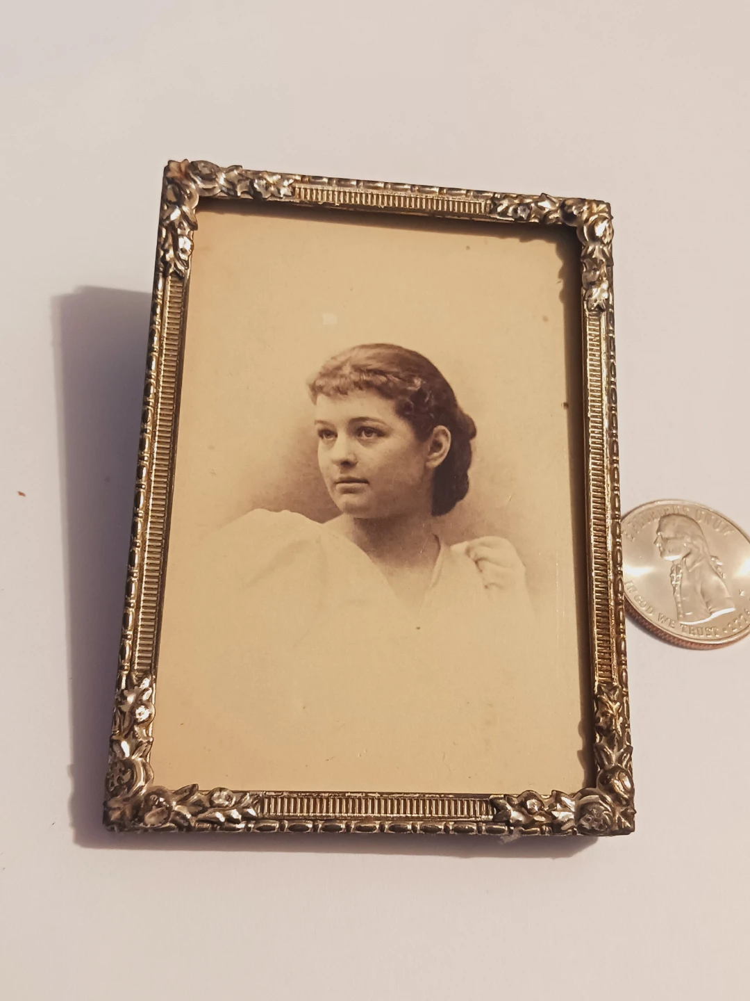 Antique Miniature Silver Picture Frame