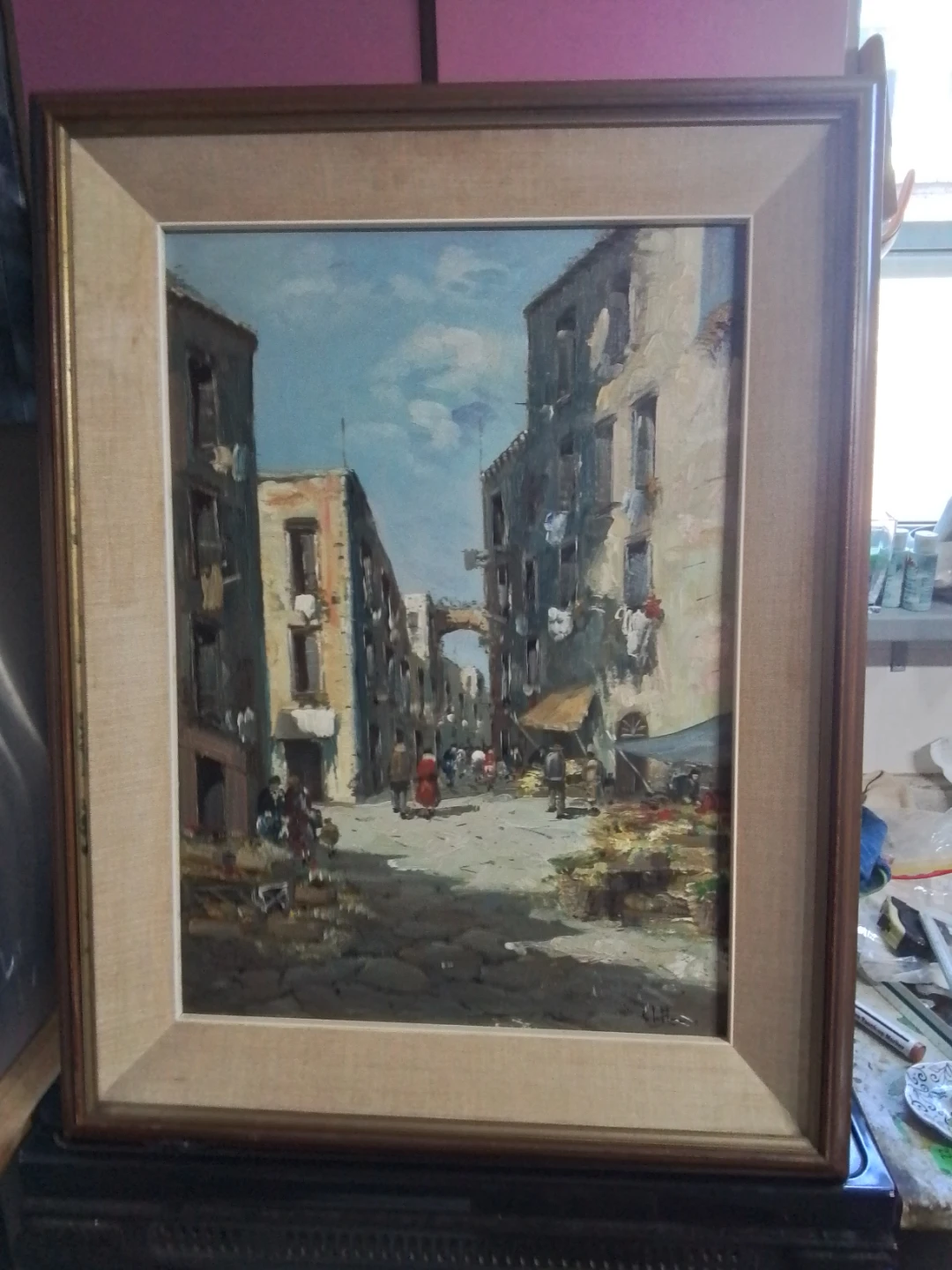 Italian Impressionist Painting by Giuseppe Elettro (b.1907)