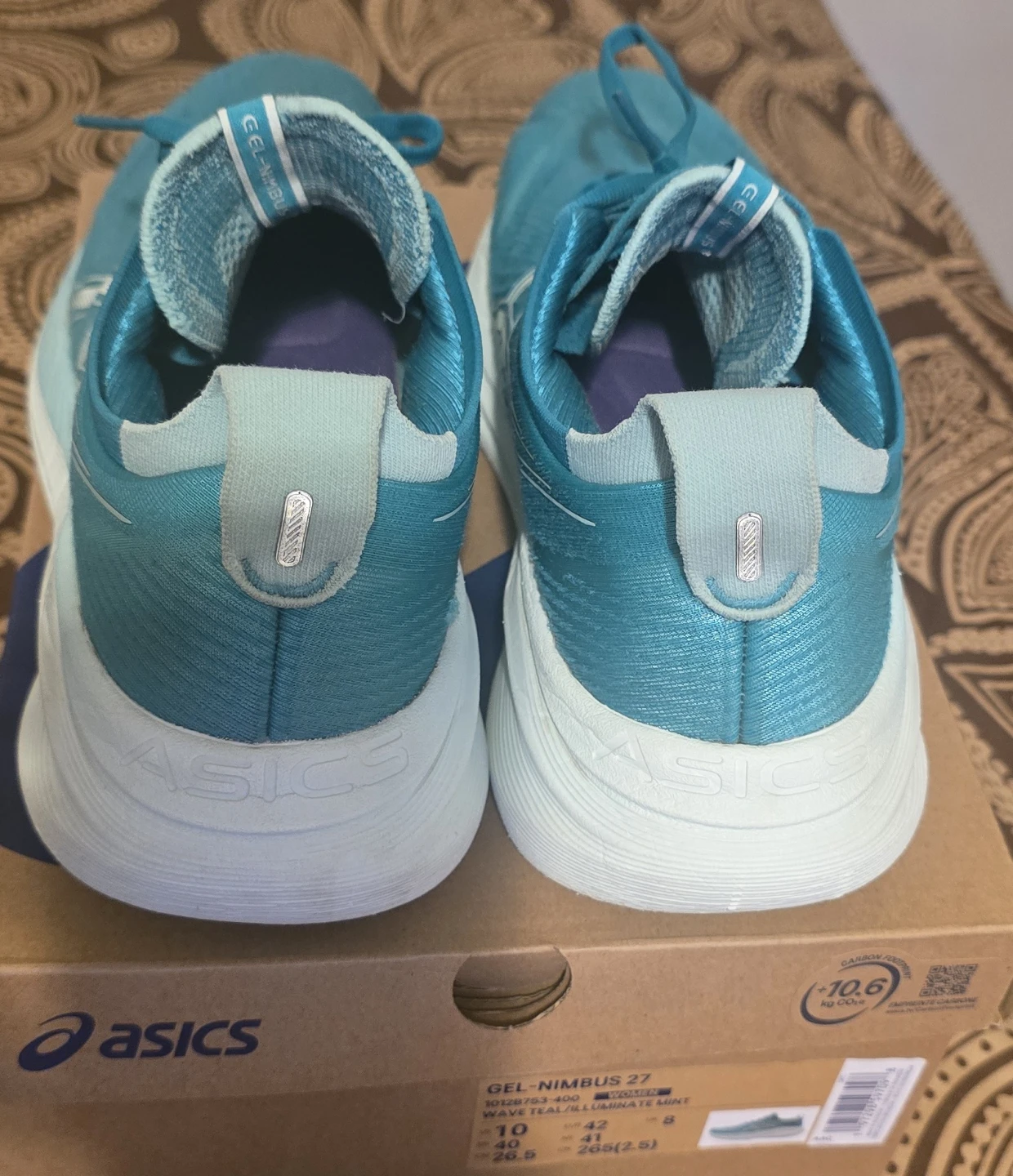 Asics Gel-Nimbus 27 Women's Running Shoes Wave Teal Size 10 - photo 4