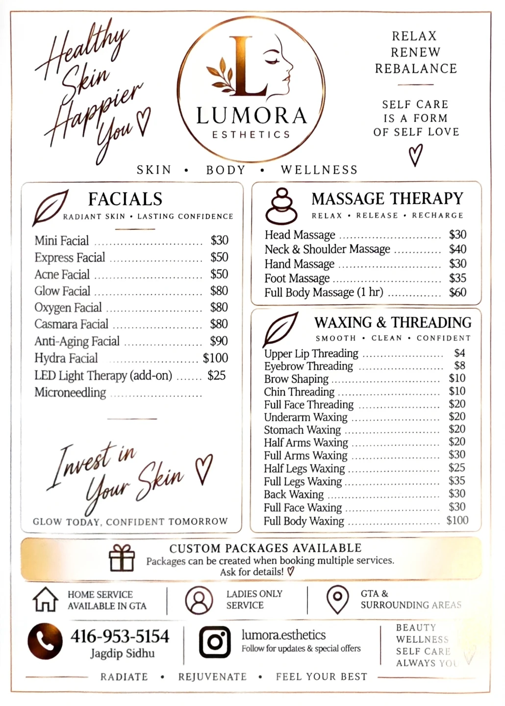 Lumora Esthetics Beauty Services