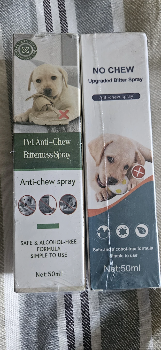 Two Bottles of No Chew Pet Anti-Chew Spray