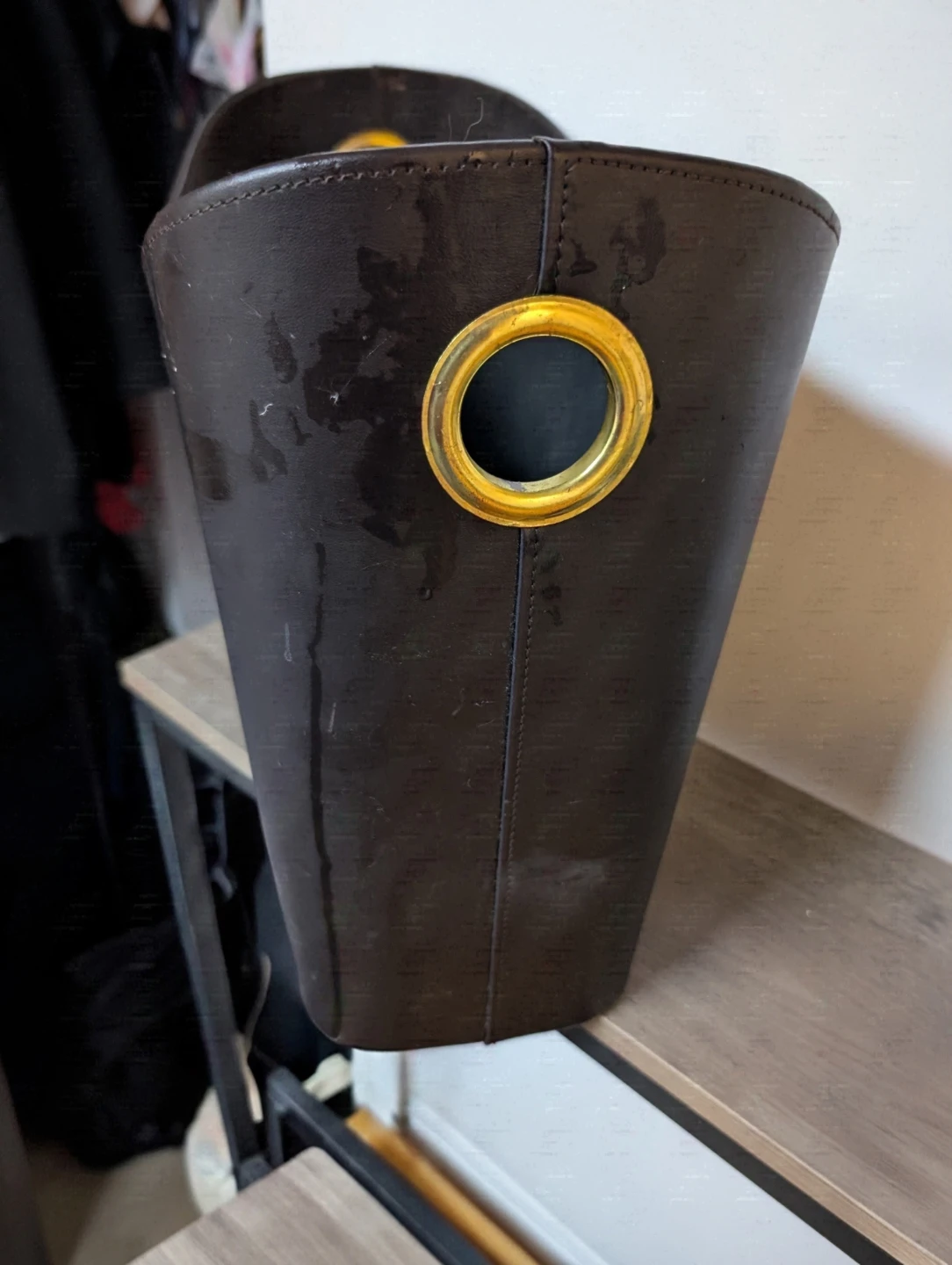 Dark Brown Leather Magazine Holder - photo 2