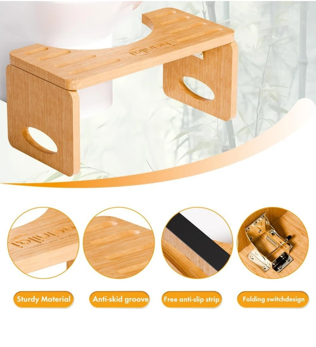 Bamboo Toilet Stool - photo 3
