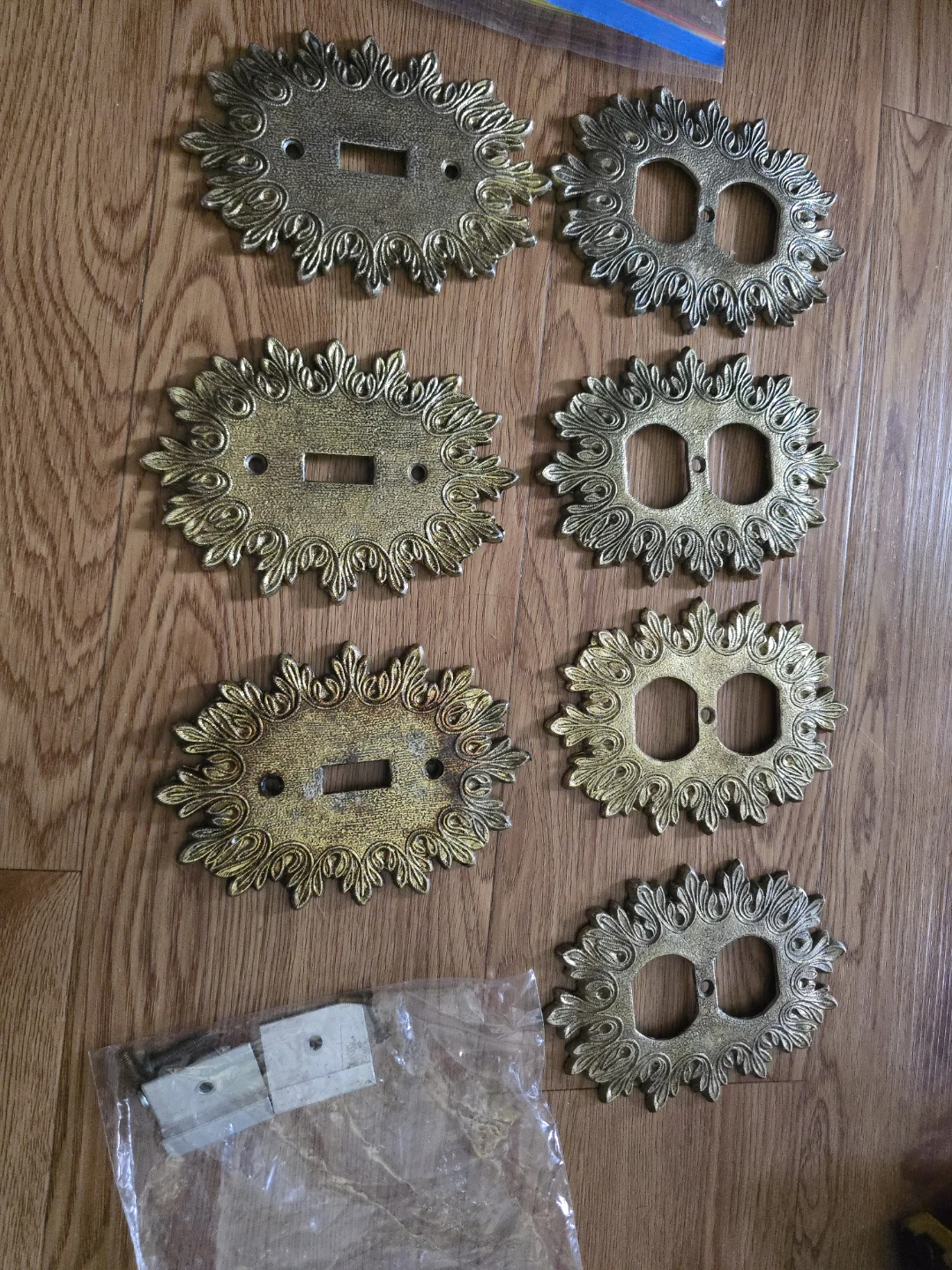 Ornate Gold Switch and Outlet Plates 7 set