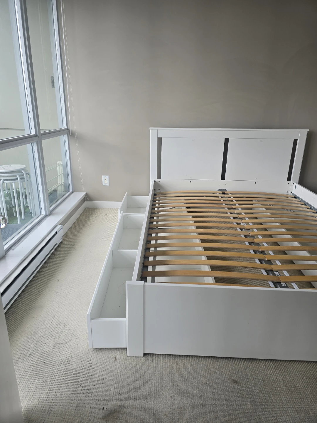 IKEA SONGESAND Queen Bed Frame with 4 Storage Drawers – White - photo 3
