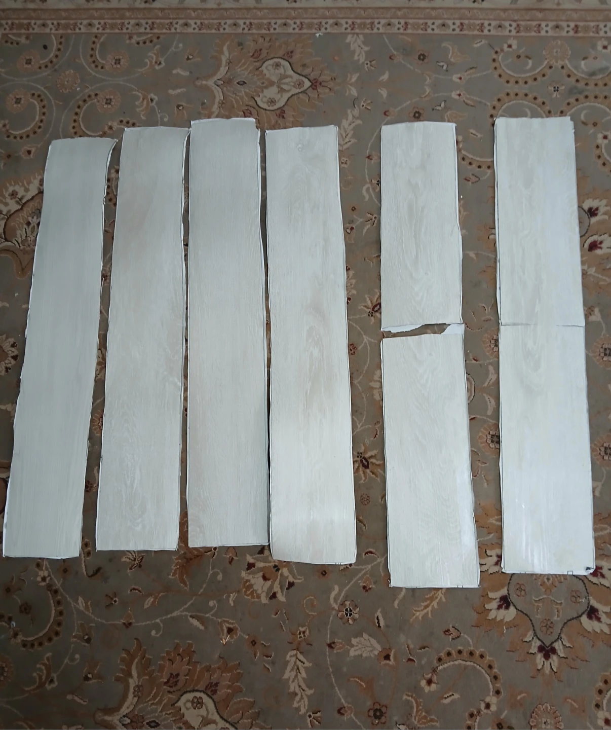 White Wood Grain Peel-and-Stick Floor Planks
