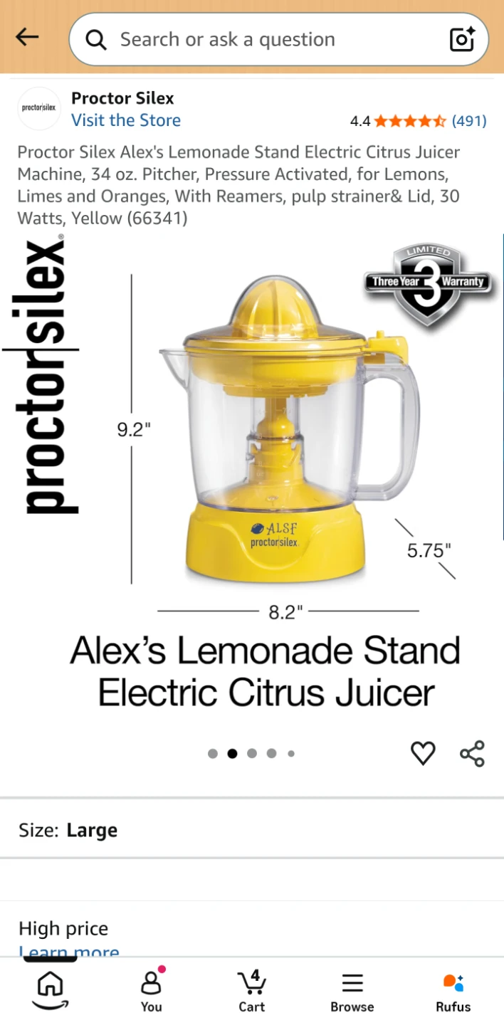 Proctor Silex Electric Citrus Juicer - photo 4