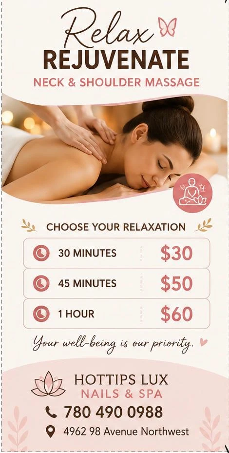 Hottips Lux Nails & Spa - Neck & Shoulder Massage