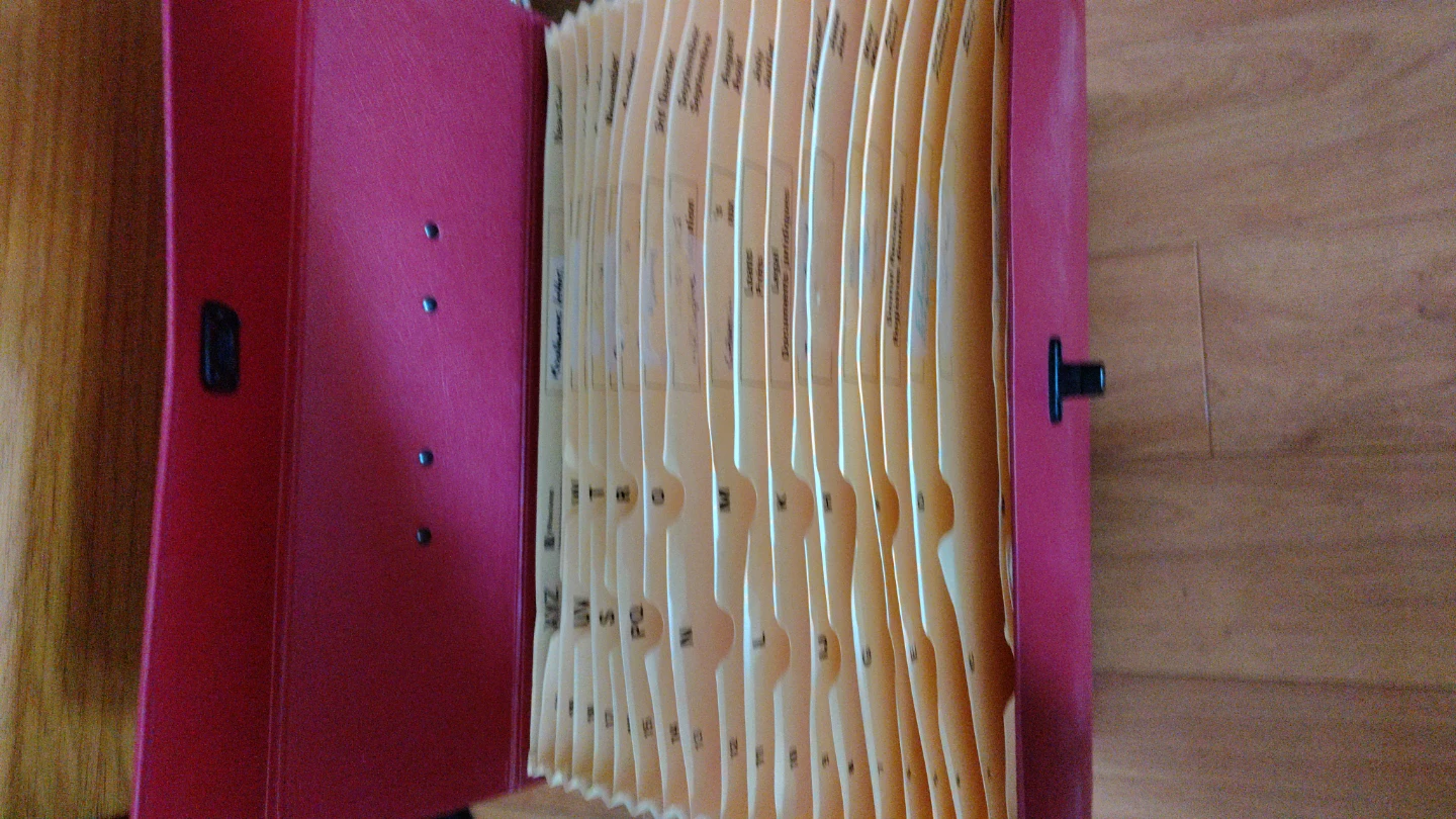 Red Accordion File Organizer Box with Handle - photo 3