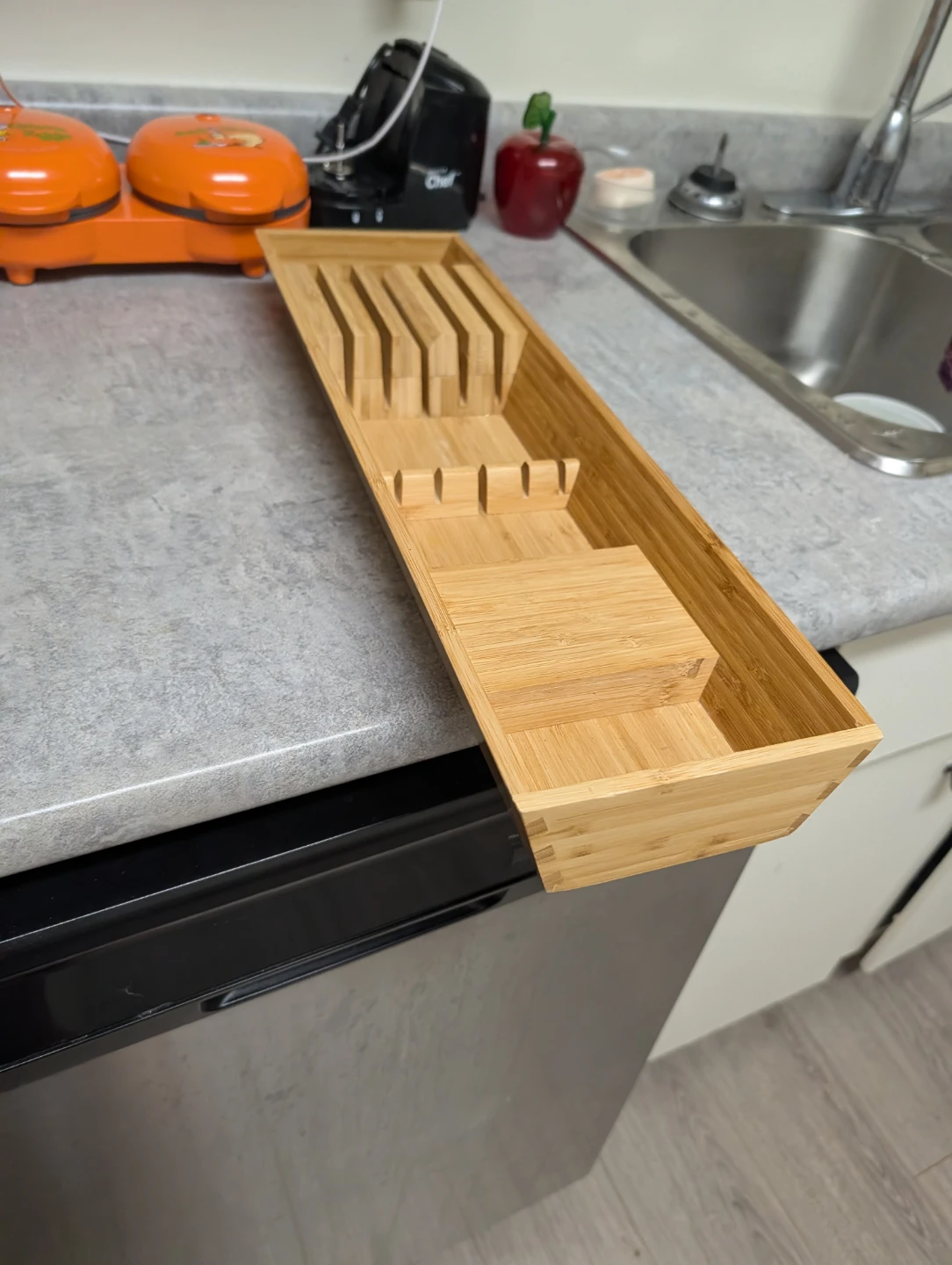 Bamboo Knife Organizer Tray - photo 2