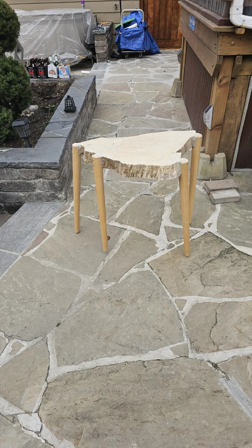 Live edge wood side table - photo 2