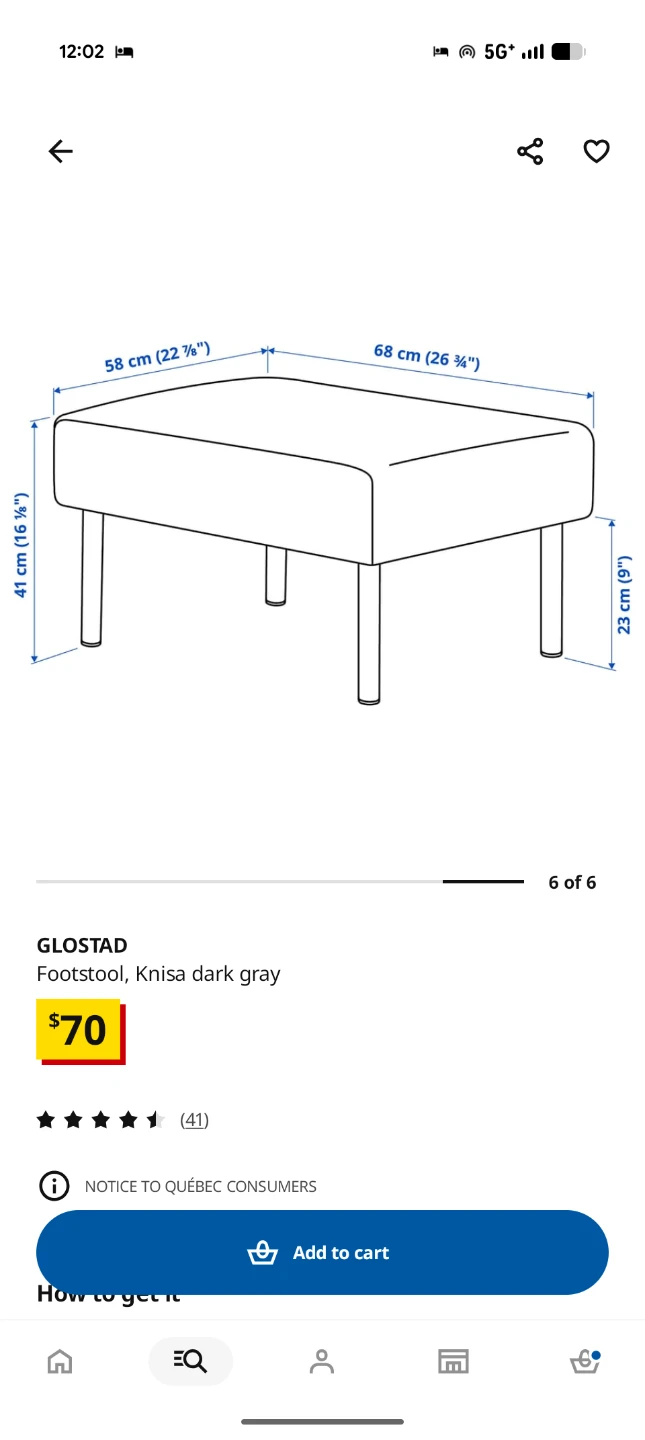 GLOSTAD loveseat & footstool - photo 3