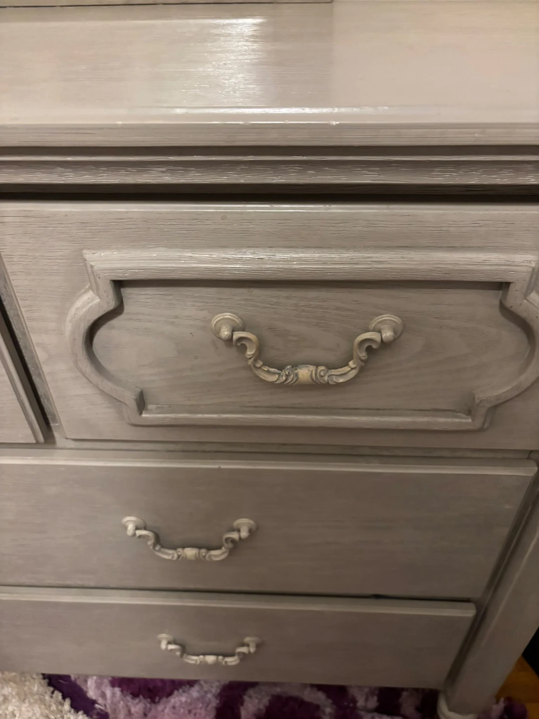 Grey Wooden Bedroom Dresser with Mirror - photo 5