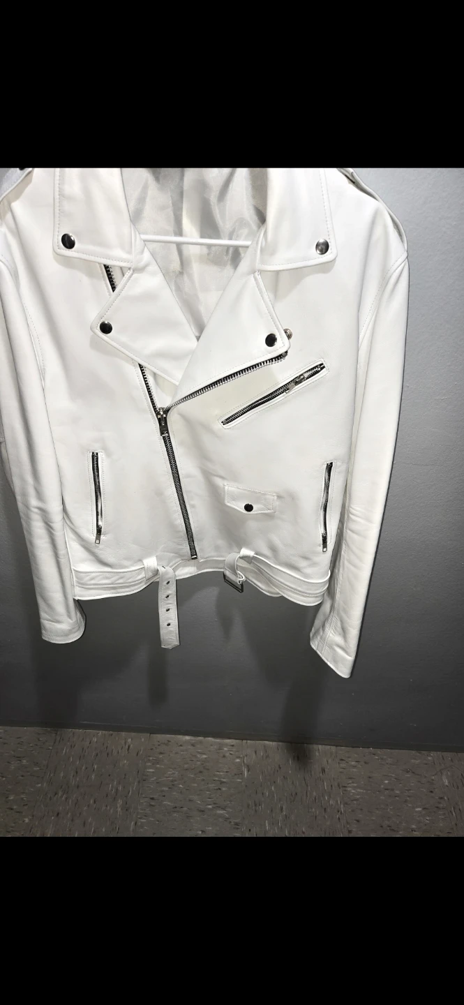 White Leather Moto Jacket