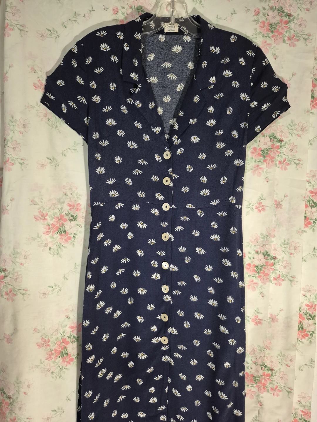Wilfred Navy Daisy Print Dress XS