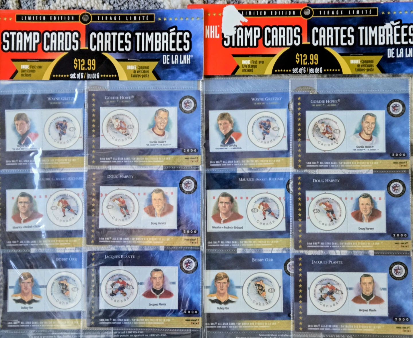 2000-2002 Can.Post Sealed NHL Hockey Stamp Cards & FDC Lot - photo 2