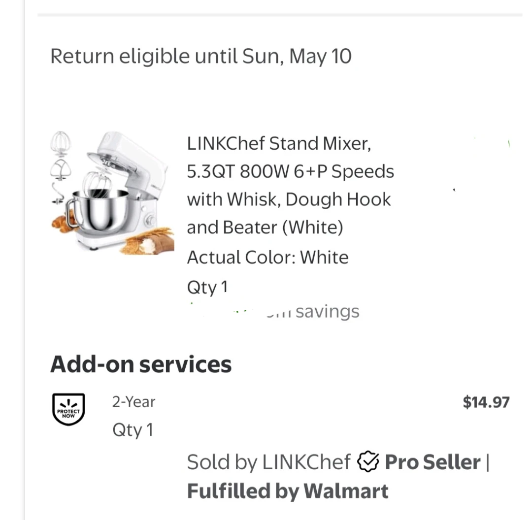 LINKChef 5.3QT Stand Mixer in White