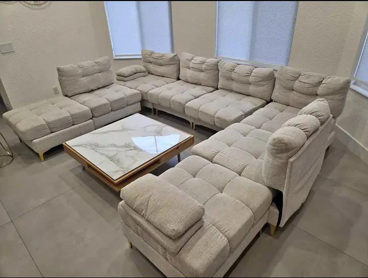 Modular Beige Sectional Sofa