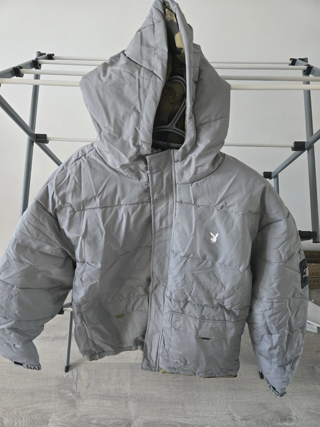NEW Playboy Puffer Jacket Grey size M