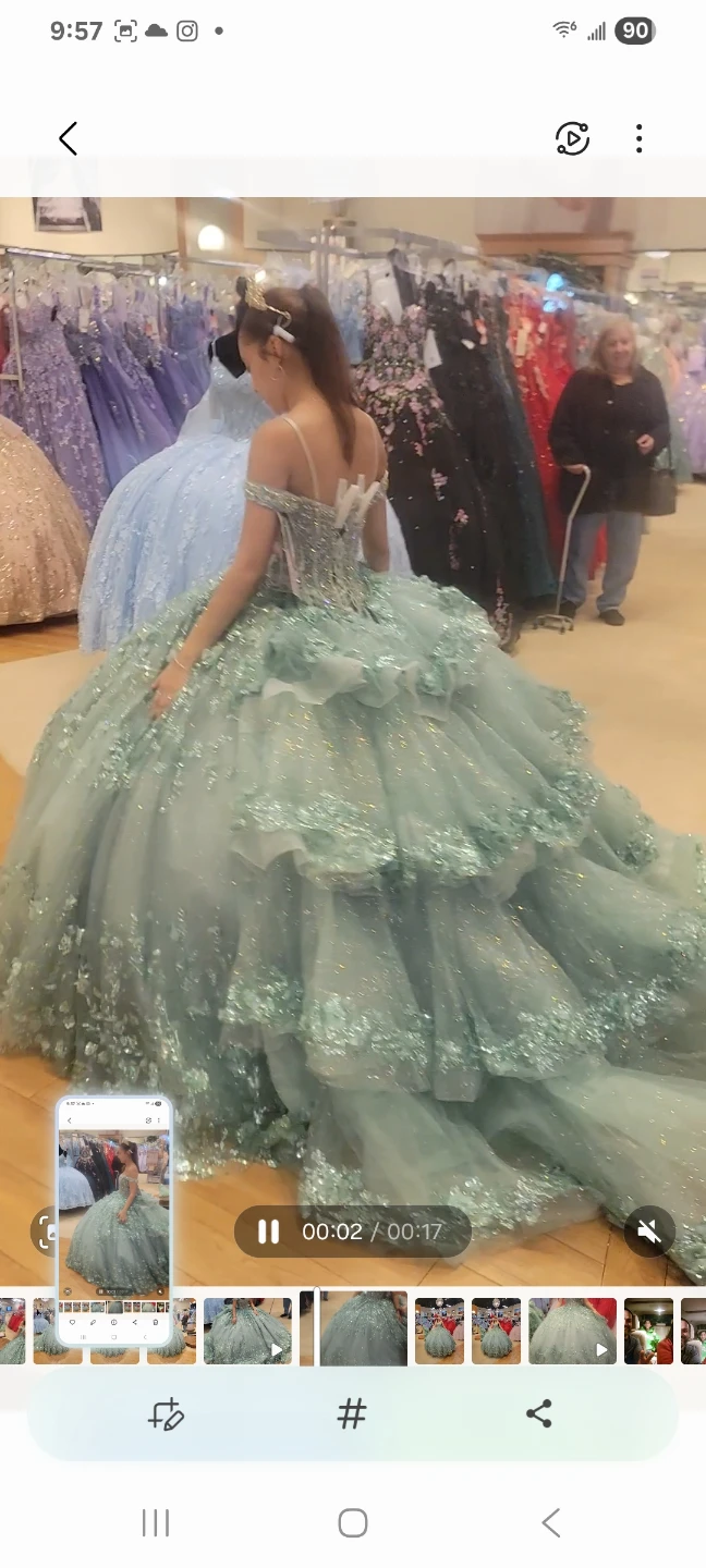 Sage Green Quinceanera Gown - photo 4