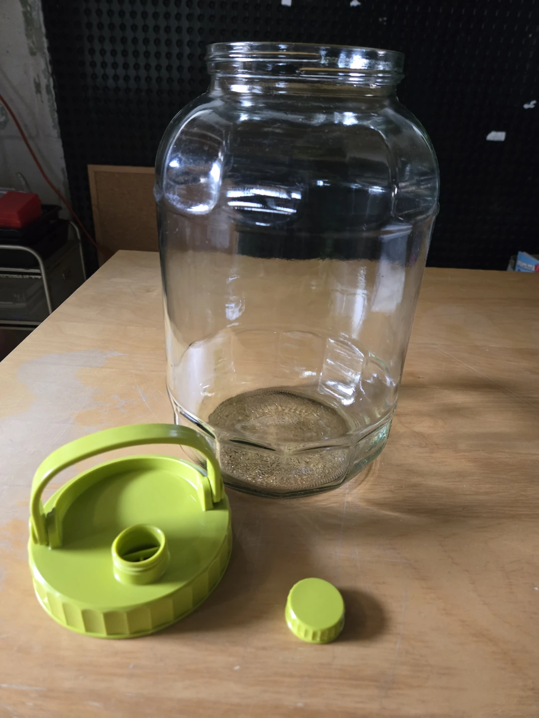 5.4L Glass Storage Jar with Green Lid