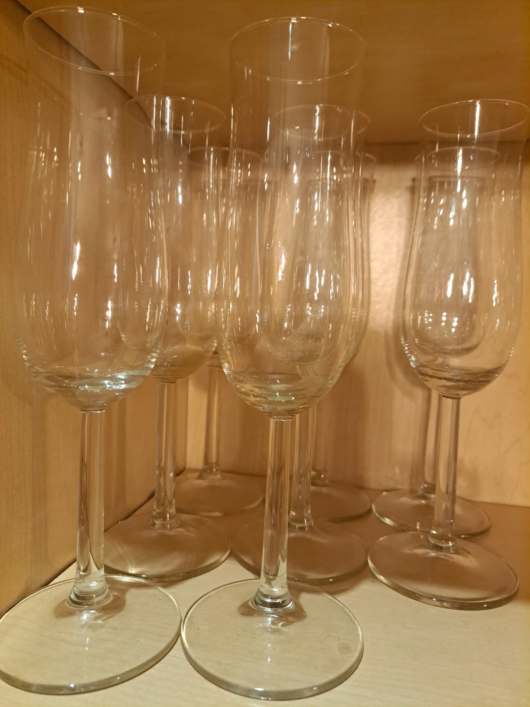 Set of 6 Clear Glass Champagne Flutes - photo 2