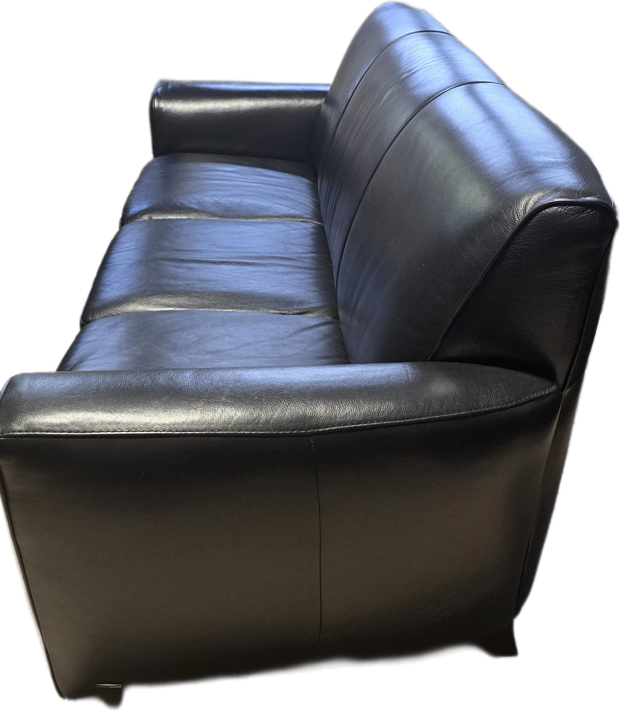 Natuzzi Editions black leather sofa & arm chair - photo 2