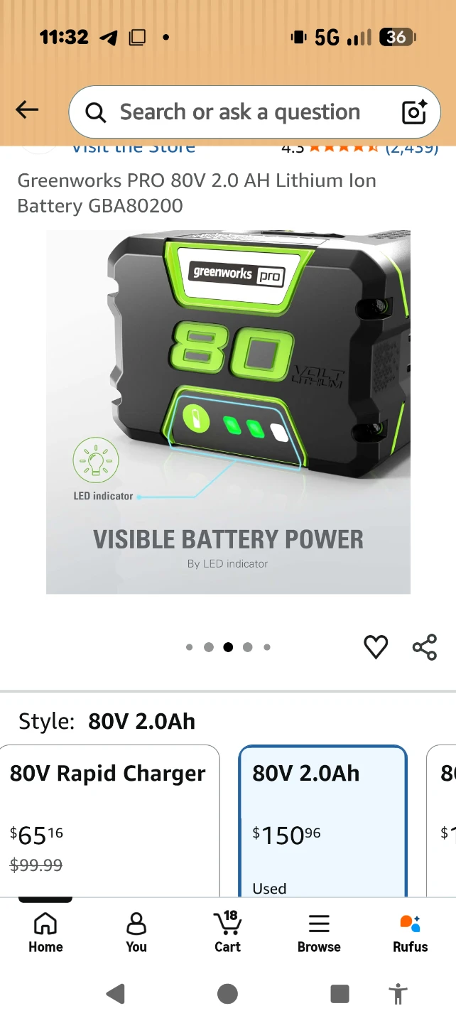 Greenworks PRO 80V 2.0Ah Lithium Ion Battery - photo 3