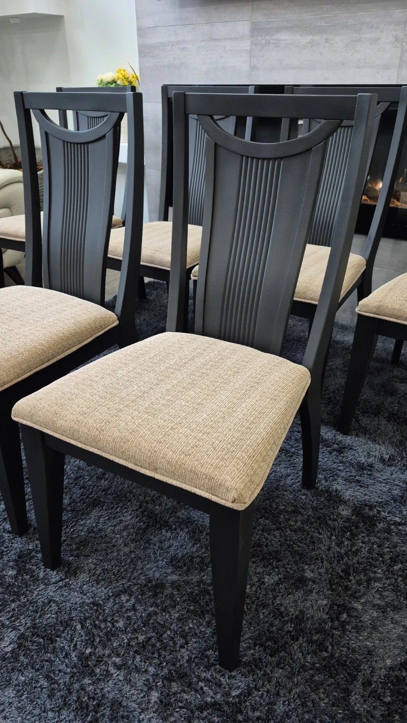 Set of 6 Refinished Dining Chairs – New Upholstered Seats