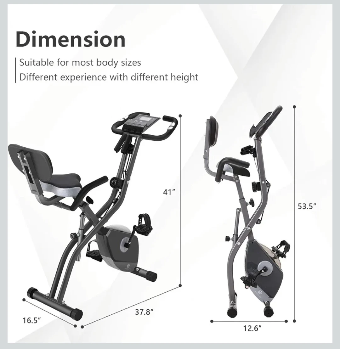 Foldable Exercise Bike with 10-Level Load Adjustment - photo 3