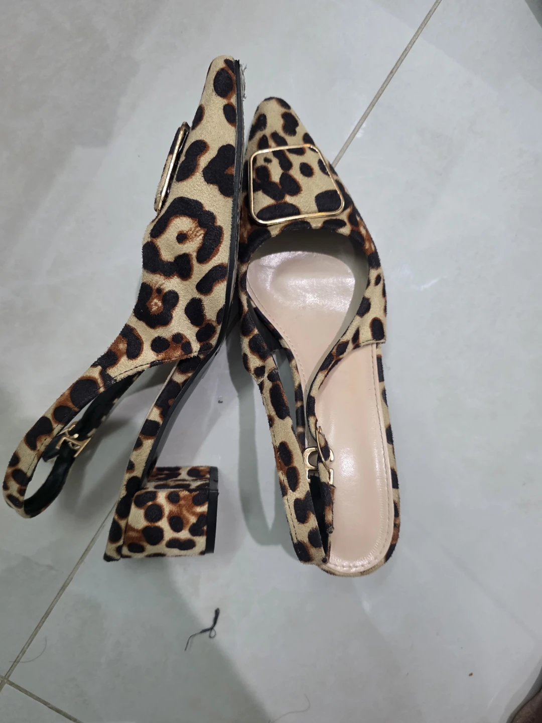 Leopard Slingback block heel