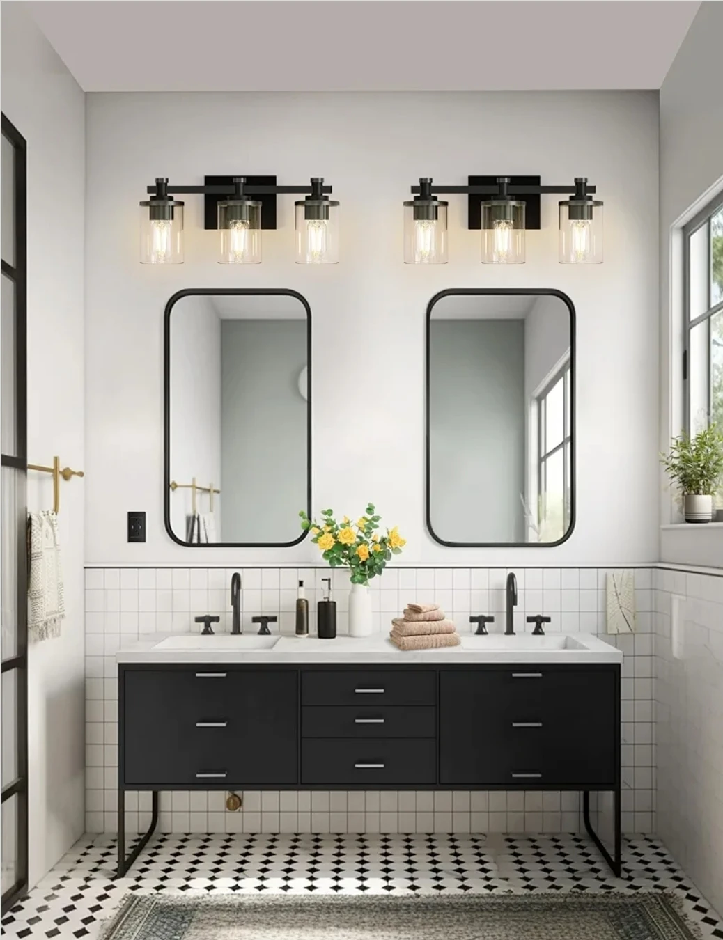 3-Light Modern Black Vanity Light - photo 3