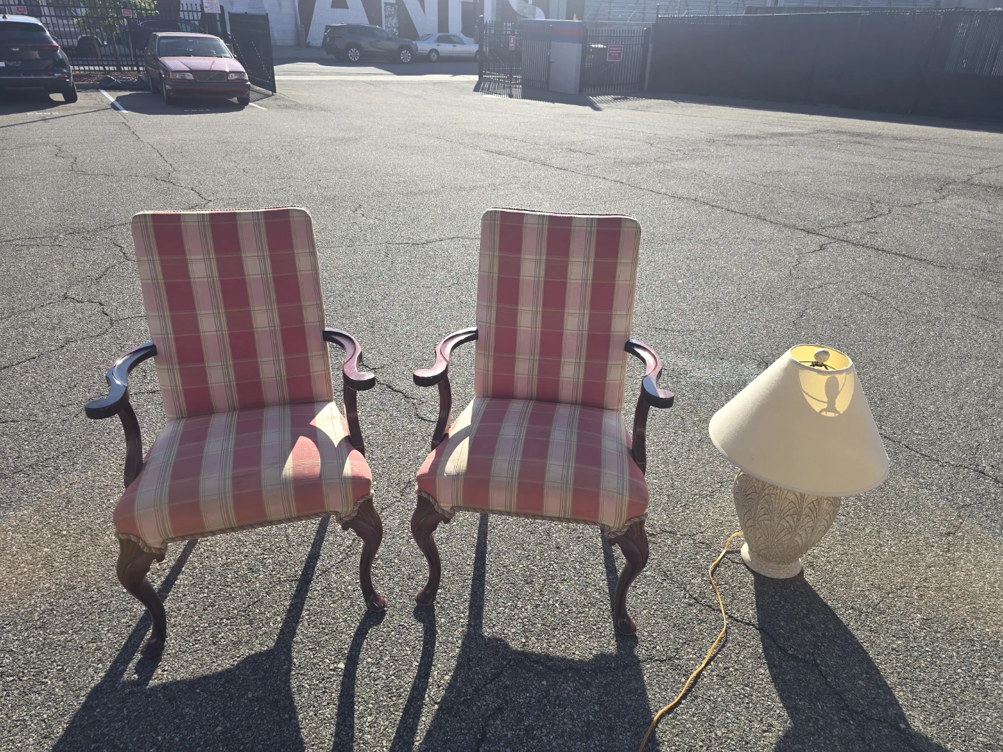 2 Antique chairs and a lamp