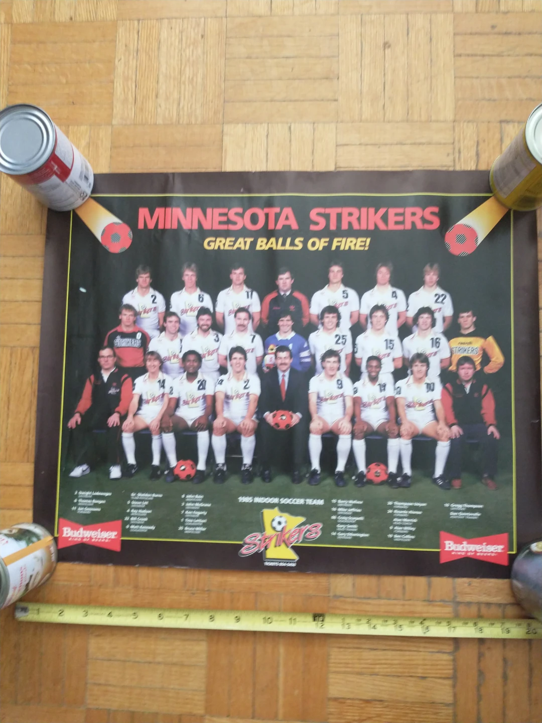 1985 Minnesota Strikers MISL Indoor Soccer Poster 20 x 16"