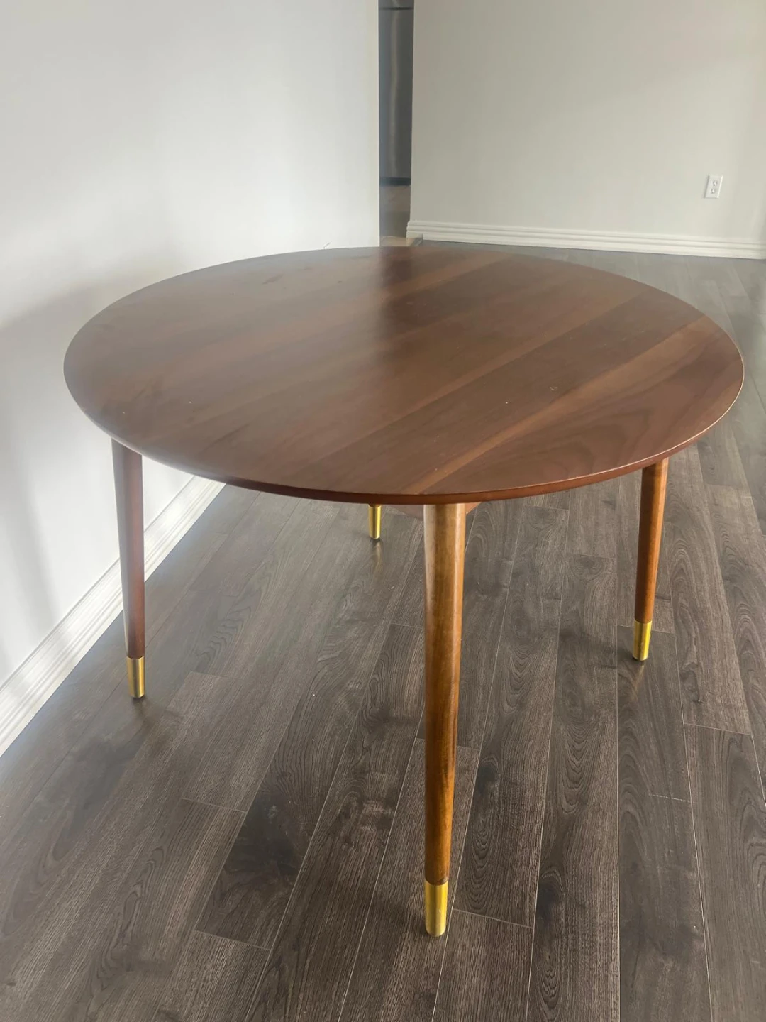 IKEA Mid-Century Modern Round Walnut Dining Table
