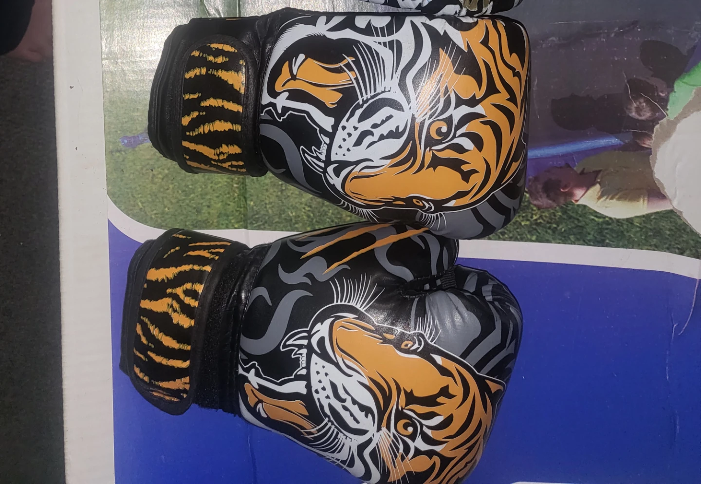 Tiger Print Boxing Gloves